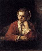 REMBRANDT Harmenszoon van Rijn Girl at a Window France oil painting artist